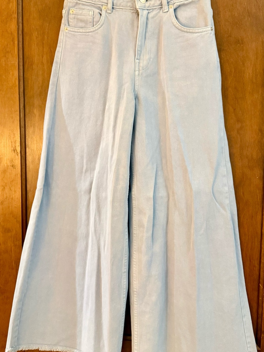 Zara Pale Blue Wide-Leg Flare Jeans